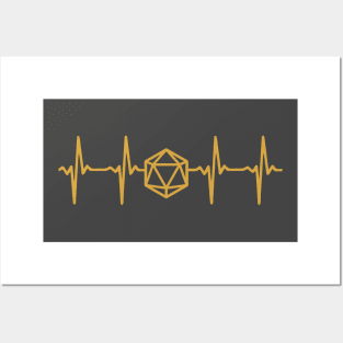 Gold Dice Heartbeat Posters and Art